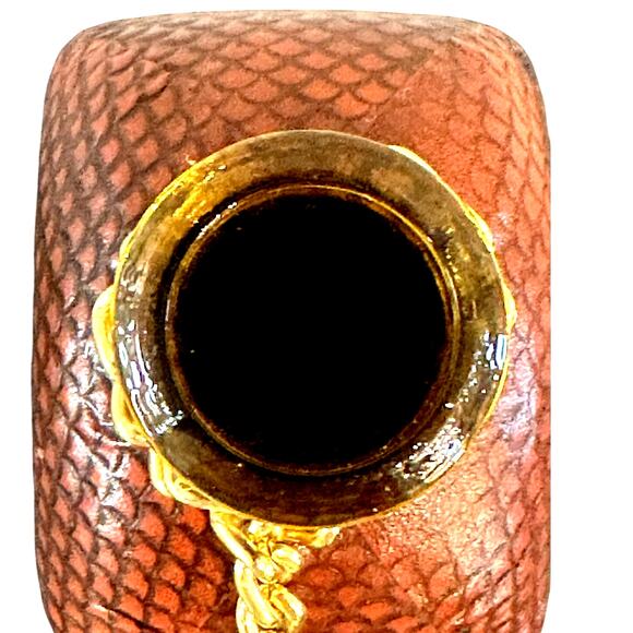 Tool Embossed Leather Wrapped Vintage Spirits Amber Bottle Decanter Cork Stopper - Picture 6 of 7